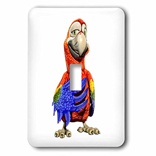 3dRose Scarlet Macaw Cartoon Parrot Aww Shucks single toggle switch by 3dRose - Used condition - Image 2