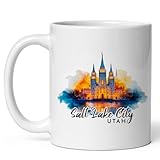 Salt Lake City Utah Ceramic Coffee Mug 11oz Crossroads of the West - Tea Coffee Mug with Comfortable Grip - Unique Travel Gift Cup for Office or Home - Vibrant Long-Lasting Print ID44991
