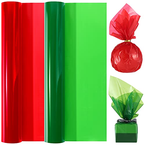 Outus 2 Rolls Christmas Cellophane Wrap