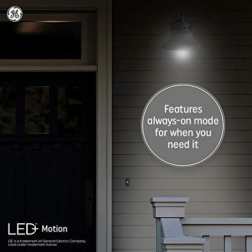 GE Lighting LED+ Outdoor Security Flood Light Bulb with Motion Sensor, Warm White, Dusk to Dawn Setting, Medium Base, 90 Watt Replacement, 1 Count (Pack of 1) by GE - Image 4
