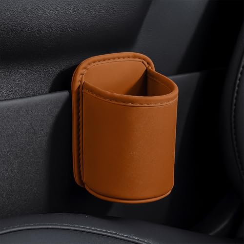 Portavasos de cuero para carro YoRise, clip resistente miniatura 1
