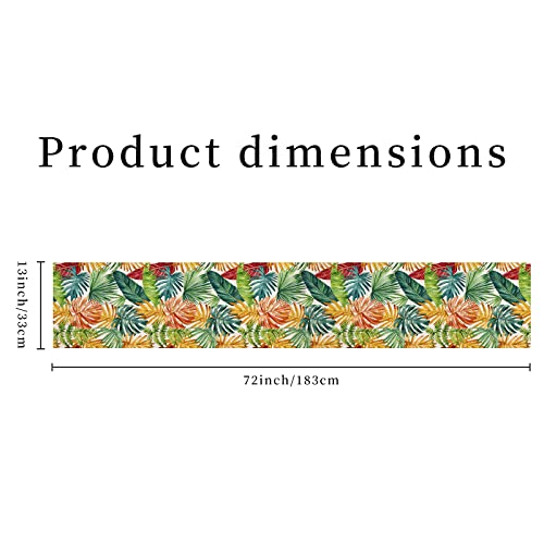 Eddert Tropical Leaf Table Runner Tropical Cotton Linen Table Runners Farmhouse Seasonal Home Decor For Kitchen Dinner Garden Party Holidays Housewarming Gift 13*72Inch #TOP3