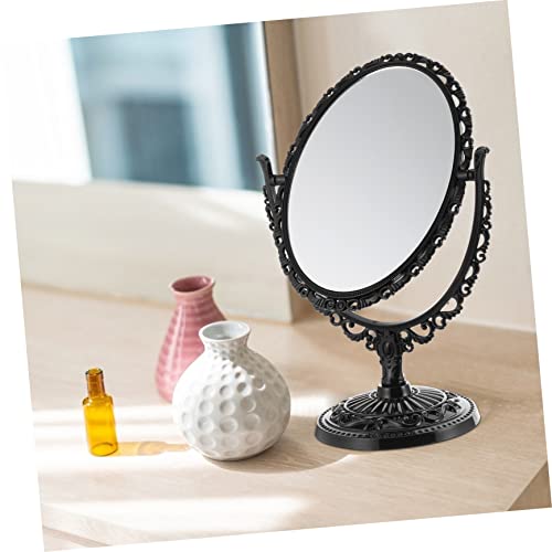 Espejo de maquillaje de pie giratorio estilo retro elegante miniatura 3