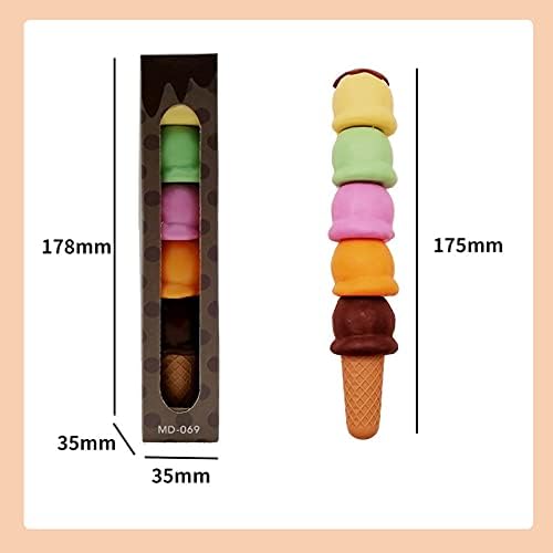 Highlighters Pastel Colours, 6 Colors Chisel Tip Marker Pen, Assorted Colors, Water Based, Quick Dry (Ice cream shape)