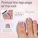 Misssix French Tip Press on Toe Nails, French Square Toe Nail Tips, Soft Gel False Toenail, Acrylic Soak off Fake Toe Nails for Women Nail Art DIY 15 Sizes