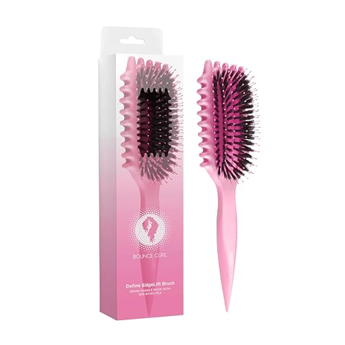 Bounce Curl Define EdgeLift Brush, 5-in-1 Tool for Effortlessly Defined Curls, Waves & Coils, Reduces Frizz – Pink
