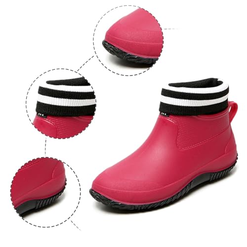 Bottes de pluie à tige courte imperméables avec coupe confortable