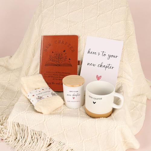 New Beginnings Gifts for Women, New-Chapter Happy Retirement Gifts for Woman, Graduation Gift, New Job Congratulations Gift for Women Farewell Going Away Basket for Woman, Coworker, Teacher, Friend