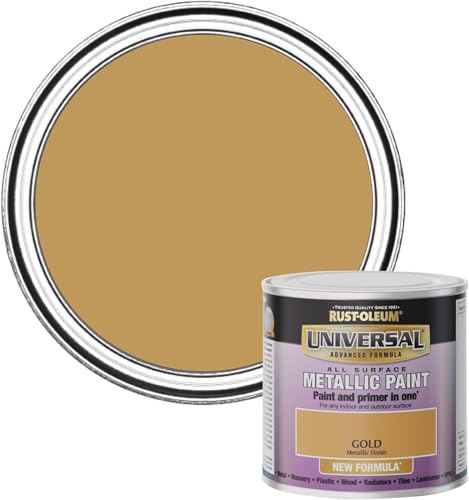 Image of Rust-Oleum Universal Paint Metallic Gold 250ml, (RO1030401F1) (Pack of 5)