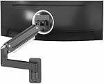 VIVO Premium Aluminum Heavy Duty Monitor Arm for Ultrawide Screens up to 49 inches and 44 lbs, Single Wall Mount, Pneumatic Height, Max VESA 100x100, Black, MOUNT-V101G1