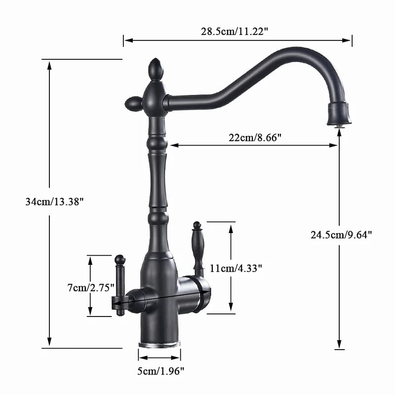 Grifo IVAINTERT de cocina con doble manija cerámica y vía de purificación 3
