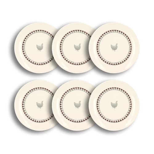 NOVASTYL - Lot6 assiettes à dessert gallina 19cm en grès - 2614812