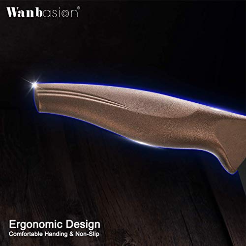 Wanbasion 6 Pieces Matte Black Titanium Plated Stainless Steel Forged Sharp Knife Sets For Kitchen, Scratch Resistant And Rust Proof, Kitchen Knife Set With Covers #TOP1