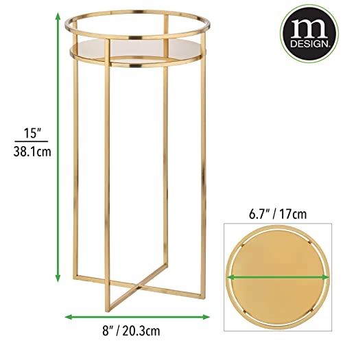 Mdesign Mid Century Planter Indoor/Outdoor Modern Plant Stand For Flowers, Greenery, Succulents, Vases And Pots - Metal Steel Design - 15" Tall - Soft Brass #TOP2