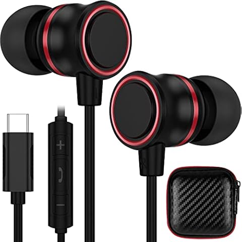 ACAGET USB C Headphones, Wired Earbuds for Android Noise Cancelling Earphone S22 Ultra Type C Headphone with Mic HiFi Stereo In-Ear Headset for OnePlus 10T 10Pro S20 FE S21 Ultra Pixel 6 Pro 5 Mi 12 Cover