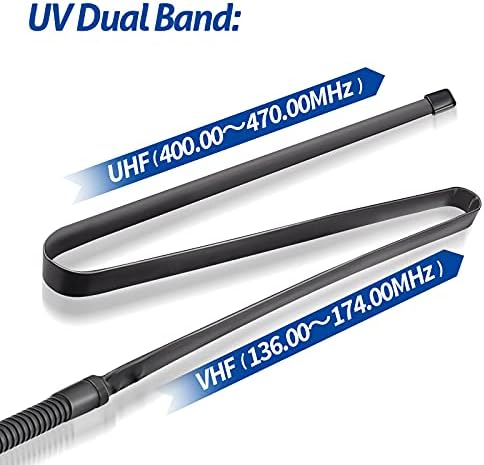 Bingfu Radio Antenna VHF UHF SMA Female Antenna 125CM Dual Band 136-460MHz Gooseneck CS Tactical Antenna Compatible with Kenwood Baofeng UV-5R BF-F8HP UV-82 BF-888S UV-5X3 UV-9R Handheld Two Way Radio