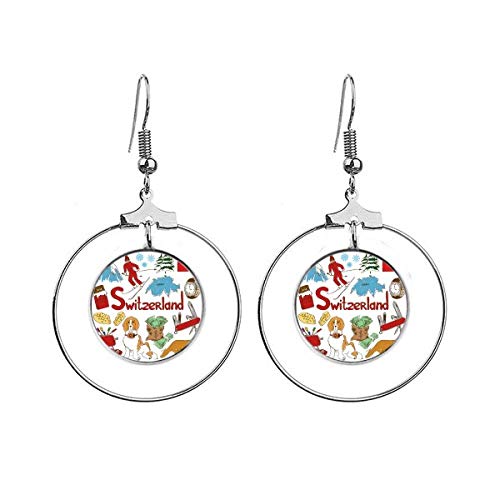 Boucles d'oreilles drapeau de la Suisse argent pour voyage