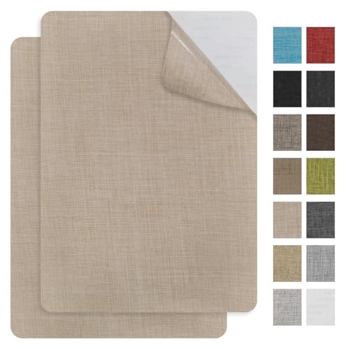 EMORBALS 2Pcs 8 * 11Inch Couch Patches Repair Fabric, Self-Adhesive Couch Repair Patch with Strong Glue, Repair Patch for Sofa, Tote Bags, Car Seats, Furniture,Etcï¼ˆBeige