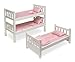 Badger Basket 1-2-3 Convertible Doll Bunk Bed - Pink Stripe Design with Bedding and Personalization Kit - Doll Crib Furniture for 18 to 20 Inch Baby Dolls and Accessories - White