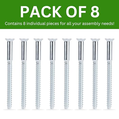 Spare Hardware Parts Replacement for IKEA Furniture TF6S Assembly Screw - Part #104323 | Confirmat Screw M7.0-2.4×85/56-58mm with 4mm Hex Recess | Pack of 8 - Thumbnail 3