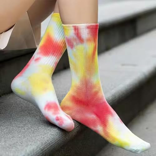 COUVER Women's Comfort Tie Dye Dress Crew Socks, 9-11, 1 Pair4