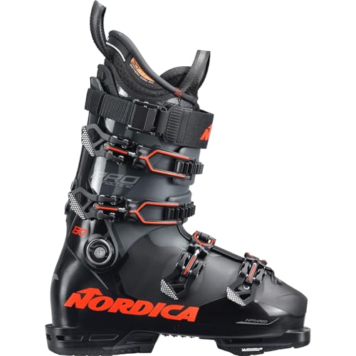 Nordica Promachine 130 Men's Narrow Fit High Performance Alpine Ski Boots, Black/Anthracite/Red, 27.5