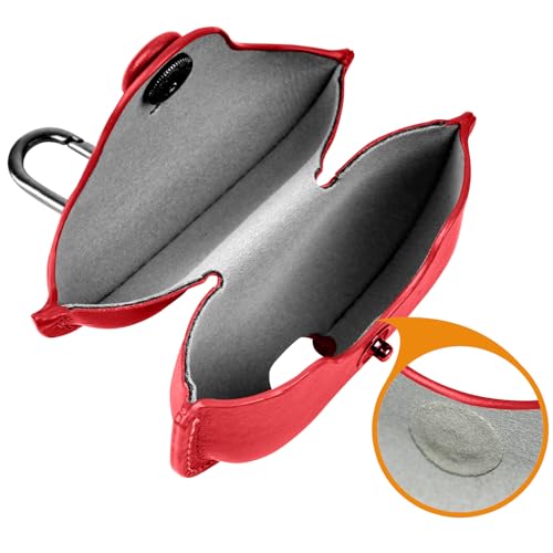 Image of Case Cover for Apple AirPods 3 | Premium Leather Case with Carabiner | Only for Apple Airpods | Red