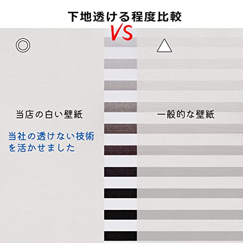 壁紙シール 白 透けない 厚手 カベガミの上から張る 剥がせる おしゃれ 北欧 のり付き diy 天井 壁紙シート 賃貸 防水 wallpaper 幅44cm x 10ｍ（マカロンホワイト） (× 2) [2]