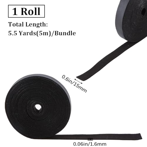 GORGECRAFT 15mm Wide Flat Leather Cord 5M Long Leather Strips 1.6mm Thick Black Lychee Grain Imitation Leather Strap Strings for DIY Crafts Pet Collars Belt Jewelry Handles Making Tooling Workshop - Image 2