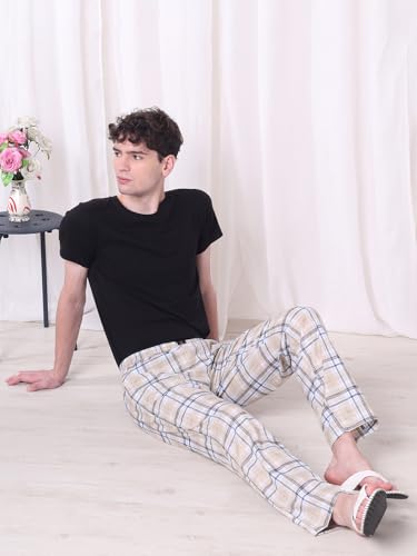 Image of Urban Scottish Men's Lounge Pants 100% Cotton Men's Lounge Night Pant Comfortable Leisure-Wear Lower with an Elastic Waist-Band and Regular Fit Track Pants, Machine Washable Stay at Home