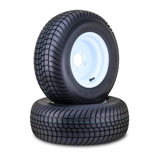 WANDA Golf Cart Tire Wheel 205/65-10 4PR with 4X4" PCD White Rim -14007