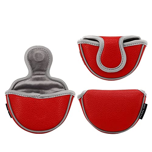 Big Teeth Small Golf Putter Cover Half Mallet Mini Golf Headcover Club Head Protector Magnetic Closure For Scotty Cameron Taylormade Club (Red) #TOP4