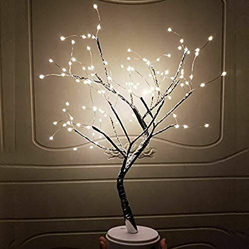 Lxcom Lighting Led Branch Lights 108 Leds New Silver Copper Wire Tree Branches Led Bonsai Table Tree Lighted Usb Battery Operated With Touch Switch Decorative Desk Lamp For Home Decor (Daylight White) #TOP5