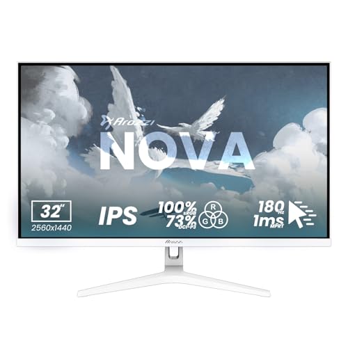 Arozzi Nova Gaming IPS QHD 2560 x 1440, 180 Hz, 1 ms, FreeSync, HDR, wbudowane głośniki, biały