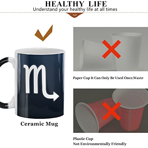 Aigori, Scorpio Gifts, Scorpio Zodiac Sign Mug(11Oz), Astrology Sign, Heat Sensitive Color Changing Constellation Coffee Mugs, Oct Nov Birthday Christmas Gifts For Women Men Friends (1Pc) #TOP2