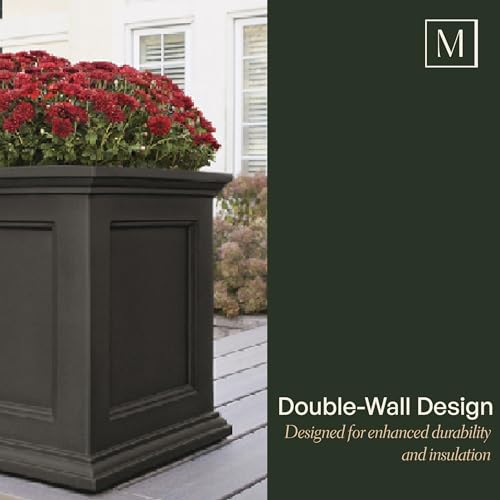 Mayne Fairfield 24-Inch Self Watering Square Planter Box, Weather-Resistant and Durable, Ideal for Indoor and Outdoor Use, Perfect for Patio, Porch, or Entryway by Mayne - Image 7