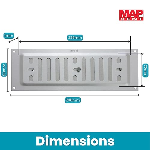 Map Hardware 933-31 Lüftungsschlitzabdeckung aus Aluminium Lüftungsschlitz, Silber