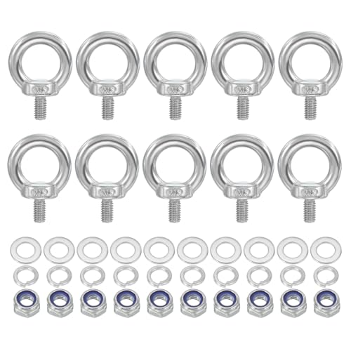 Perno de ojo M6 en acero inoxidable 304 con tuercas para colgar objetos