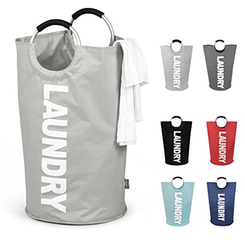 DOKEHOM 125L X-Large Laundry Basket Bag, Collapsible Tall Hamper, Grey by DOKEHOM - Used condition - CA$18.59
