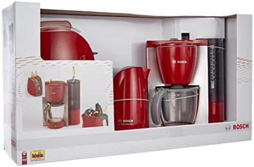 Theo Klein 9580 Bosch Breakfast Set I Kitchen set consisting of toaster, coffee machine and kettle I Toy for Children Aged 3 Years and up