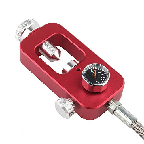 Hpdmc 4500Psi Yolk Fill Station For Hpa Tanks - High Pressure Gauge - Aluminum Alloy Refill Adapter - 36In Teflon Hose - Din Valve For Pcp Paintball Tank Charging System (Red) #TOP4