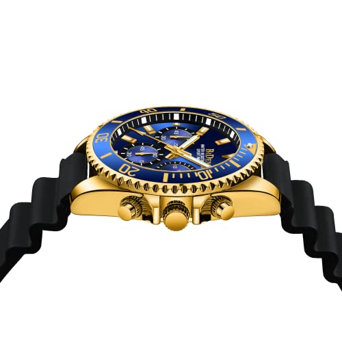 Hanposh Mens Watches Chronograph Stainless Steel Watch For Men 30M Waterproof Analog Quartz Watch Business Casual Fashion Men's Wrist Watches Silicone/Stainless Steel Band #TOP4