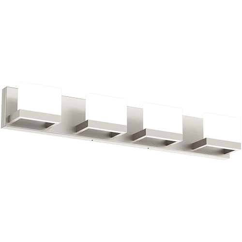 Tipace 4 Lights LED Modern Vanity Light Brushed Nickel Bathroom
