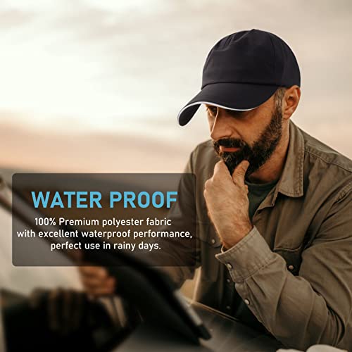 Lvaiz Mens Waterproof Golf Baseball Cap Windproof Unstructured Upf50+ Outdoor Caps For Women Sport Adjustable Tennis Hat Black #TOP5