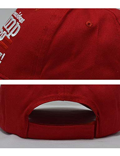 Boné de beisebol masculino e feminino Bestgift de algodão respirável EUA MAGA, Red 3, tamanho �nico