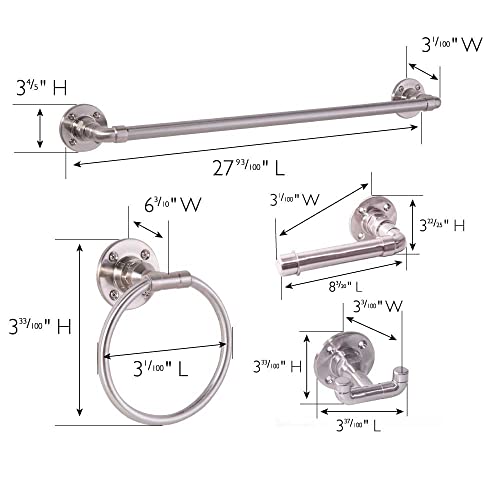 Design House 188573 Kimabll 4-Piece Bathroom Accessory Kit, Satin Nickel #TOP1