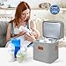 PIIOSER Breastmilk Cooler Bag with Ice Pack Fits 6 Baby Bottles Up to 9 Ounce, Insulated Baby Bottle Tote Bags, Double Layer Waterproof Leak-Proof with Shoulder Strap for Nursing & Working Mom (Grey)
