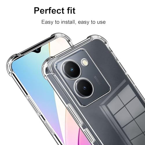 Image of Back Cover Shockproof Silicone Protective Back Case for vivo Y03 -Transparent