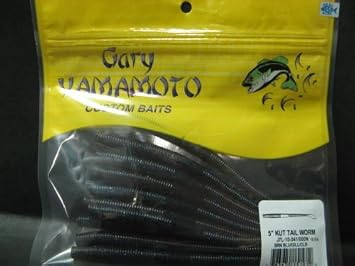 Gary Yamamoto. 5" KUT Tail Worm, #341/000n BRN Blu/gill/clr.