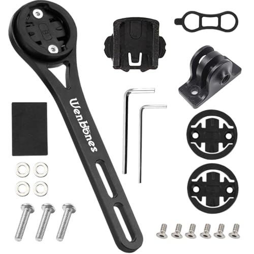 Wenbones Soporte para computadora de Ciclismo, Soporte Ordenador Integrado para Bicicleta Carretera, Soporte de Ordenador de Bicicleta Ajustable, para Garmin Wahoo, Bryton, Soporte de odómetro